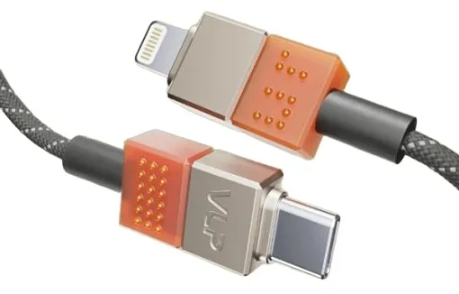 Дата-кабель "vlp" NEO USB-C to Lightning, 27W, 1.5м, янтарно-серый